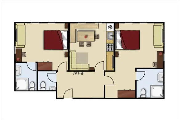 Grundriss - Frauenschuh, Ferienwohnung in Obertauern, Apparthotel Kirchgasser