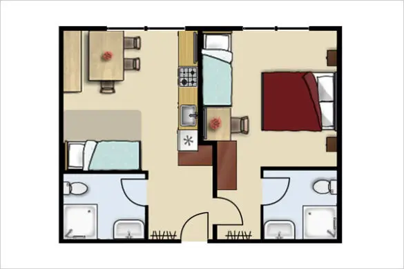 grundriss-silberdistel-ferienwohnung-obertauern-kirchgasser-4 Grundriss - Silberdistel, Ferienwohnung in Obertauern, Apparthotel Kirchgasser