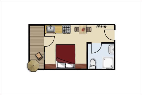 Grundriss - Studio 103, Studio in Obertauern, Apparthotel Kirchgasser