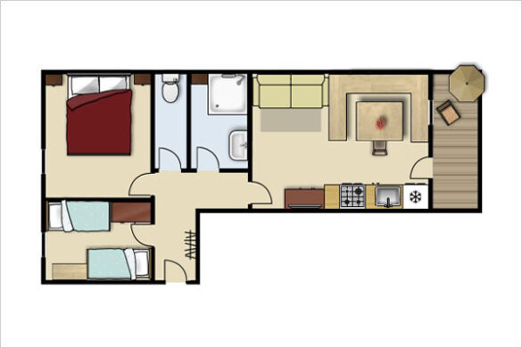 Grundriss - Almrose, Ferienwohnung in Obertauern, Apparthotel Kirchgasser