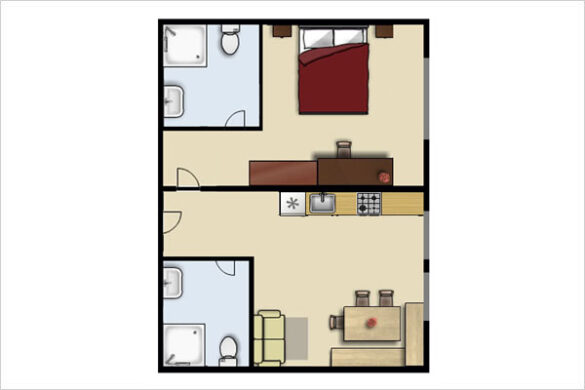 Grundriss Enzian - Ferienwohnung in Obertauern, Apparthotel Kirchgasser